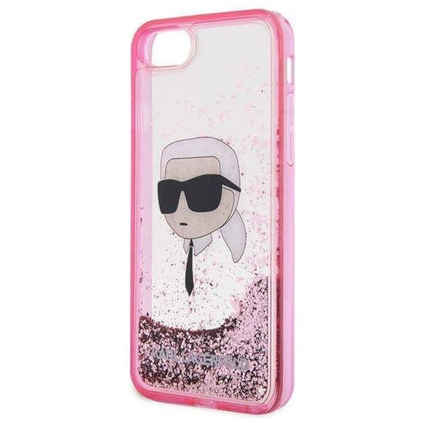 Original Case IPHONE SE 2022 / SE 2020 / 7 / 8 Karl Lagerfeld Hardcase Glitter Karl`s Head (KLHCI8LNKHCP) pink 3666339118877