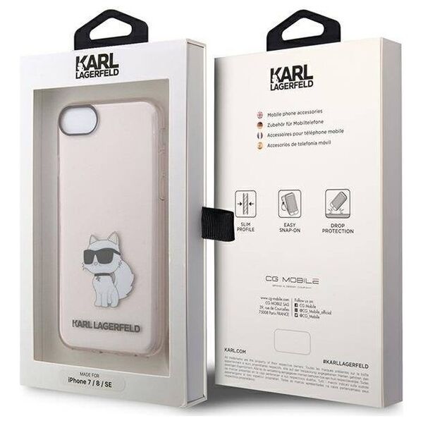 Original Case IPHONE SE 2022 / SE 2020 / 7 / 8 Karl Lagerfeld Hardcase Ikonik Choupette (KLHCI8HNCHTCP) pink 3666339118846