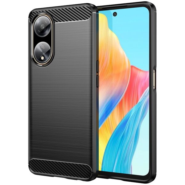 Flexible carbon pattern case for Oppo A98 5G Carbon Case - black