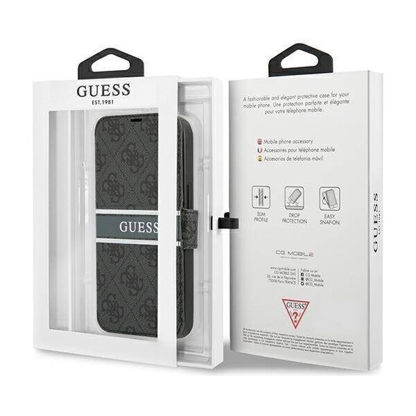 Original Case IPHONE 13 MINI Guess Book 4G Stripe (GUBKP13S4GDGR) gray 3666339032081