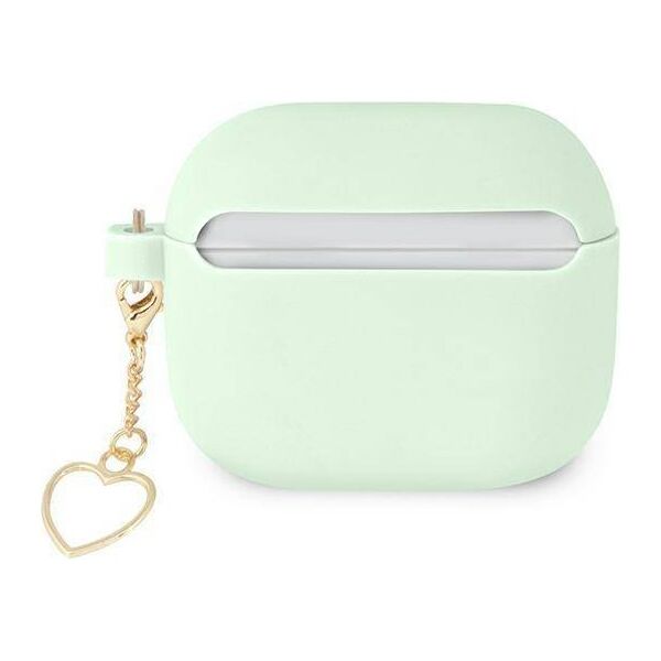 Original Case APPLE AIRPODS 3 Guess Silicone Charm Heart Collection (GUA3LSCHSN) green 3666339039080