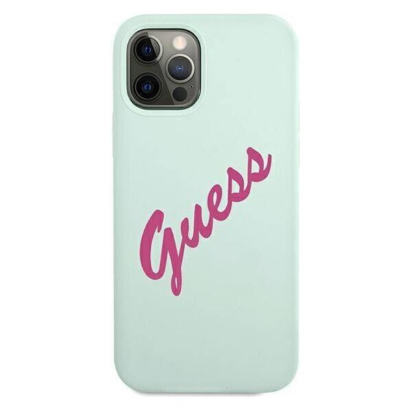 Original Case IPHONE 12 / 12 PRO Guess Hardcase Silicone Vintage (GUHCP12MLSVSBF) mint 3700740495223