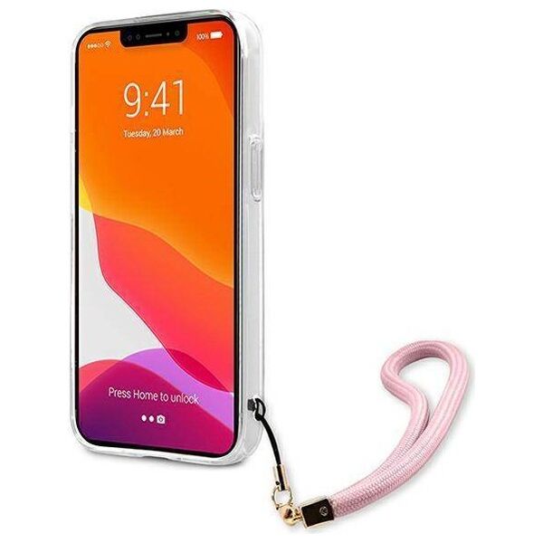 Original Case IPHONE 13 Guess Hardcase Camo Strap Collection (GUHCP13MKCABPI) pink 3666339023164