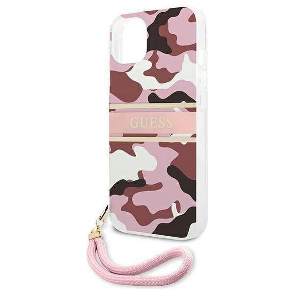 Original Case IPHONE 13 Guess Hardcase Camo Strap Collection (GUHCP13MKCABPI) pink 3666339023164