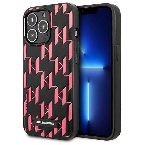 Original Case IPHONE 13 PRO Karl Lagerfeld Hardcase Monogram Plaque (KLHCP13LMNMP1P) pink 3666339049188