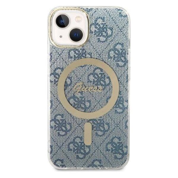 Original Case IPHONE 14 Guess Hardcase 4G Print MagSafe + Wireless Charger (GUBPP14XHJEACSA) blue 3666339102968