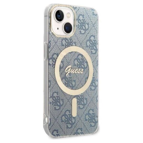 Original Case IPHONE 14 Guess Hardcase 4G Print MagSafe + Wireless Charger (GUBPP14XHJEACSA) blue 3666339102968