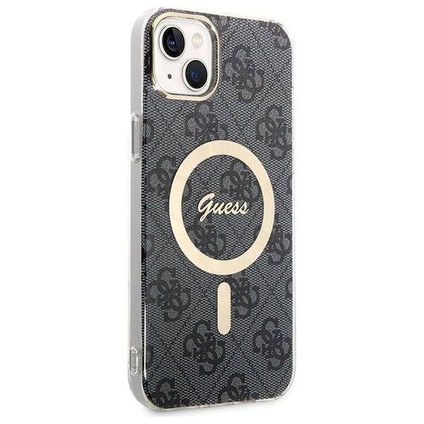 Original Case IPHONE 14 Guess Hardcase 4G Print MagSafe + Wireless Charger (GUBPN61H4EACSP) black 3666339102814