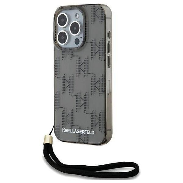 Original Case APPLE IPHONE 15 PRO Karl Lagerfeld Hardcase IML Mono KL Pattern & Cord (KLHCP15LHKDPNSK) black 3666339258269
