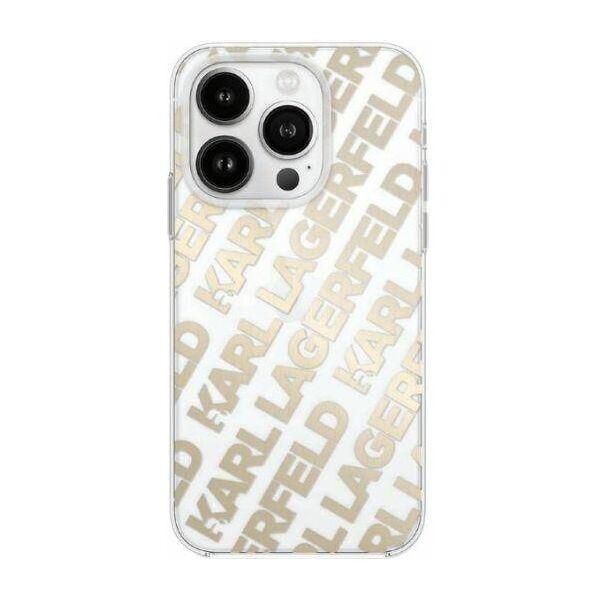 Original Case IPHONE 13 / 14 / 15 Karl Lagerfeld Hardcase IML Fullover Logo (KLHCP15SHKFOEMD) gold 3666339258665