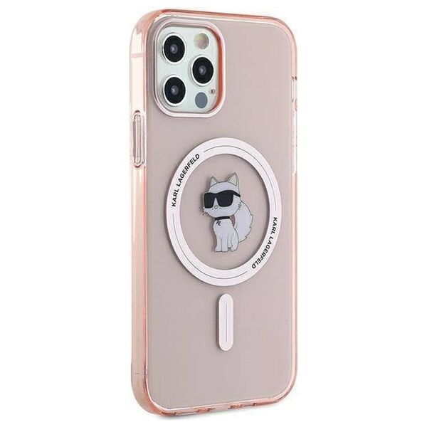Original Case IPHONE 12 / 12 PRO Karl Lagerfeld Hardcase IML Choupette MagSafe (KLHMP12MHFCCNOP) pink 3666339283193