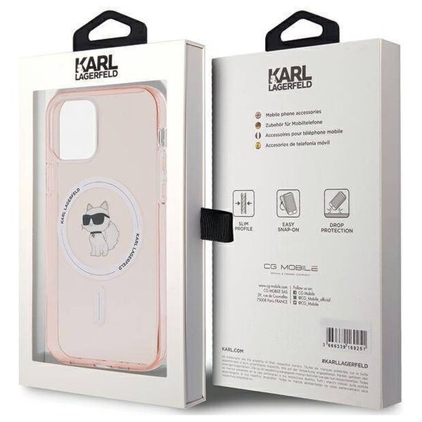 Original Case IPHONE 12 / 12 PRO Karl Lagerfeld Hardcase IML Choupette MagSafe (KLHMP12MHFCCNOP) pink 3666339283193