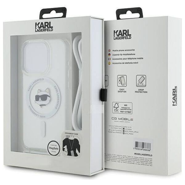 Original Case IPHONE 14 PRO Karl Lagerfeld Hardcase IML Choupette Head & Cord MagSafe (KLHMP14LHCCHNT) transparent 3666339287108