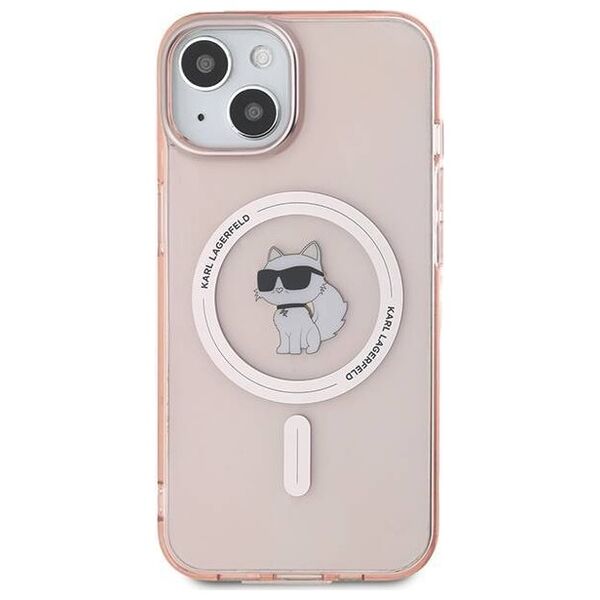 Original Case IPHONE 13 / 14 / 15 Karl Lagerfeld Hardcase IML Choupette MagSafe (KLHMP14SHFCCNOP) pink 3666339162474
