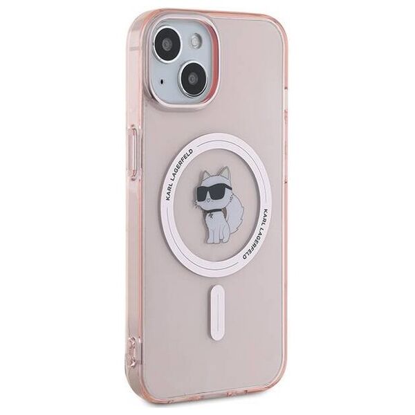 Original Case IPHONE 13 / 14 / 15 Karl Lagerfeld Hardcase IML Choupette MagSafe (KLHMP14SHFCCNOP) pink 3666339162474