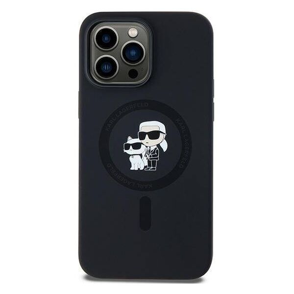 Original Case IPHONE 14 PRO MAX Karl Lagerfeld Hardcase Silicone Karl & Choupette Magsafe (KLHMP14XSCMKCRHK) black 3666339254032