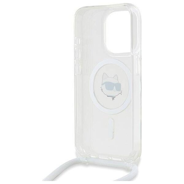 Original Case APPLE IPHONE 15 PRO Karl Lagerfeld Hardcase IML Choupette Head & Cord MagSafe (KLHMP15LHCCHNT) transparent 3666339287146
