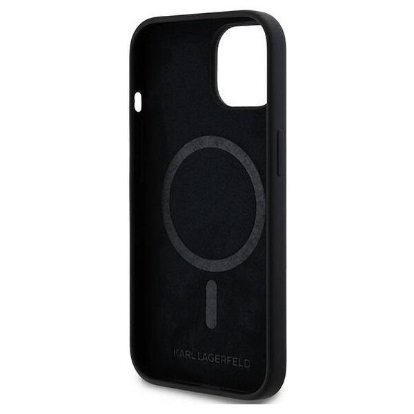 Original Case IPHONE 15 PLUS / 14 PLUS Karl Lagerfeld Hardcase Silicone Karl & Choupette Magsafe (KLHMP15MSCMKCRHK) black 3666339254056