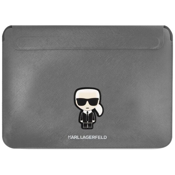 Karl Lagerfeld Saffiano Ikonik ezüst laptop táska 16&quot; (KLCS16PISFG) 3666339040253