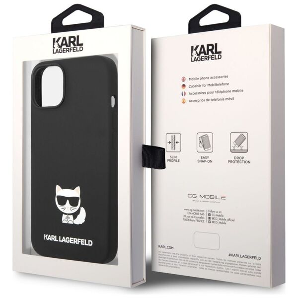 Karl Lagerfeld Liquid Silicone Choupette Apple iPhone 14 Plus (6.7) hátlapvédő tok fekete (KLHCP14MSLCTBK) 3666339076566