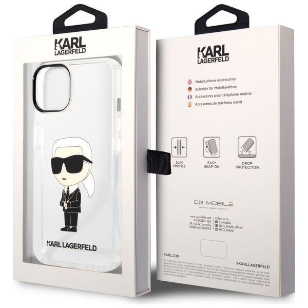 Karl Lagerfeld IML Ikonik NFT Apple iPhone 14 Plus (6.7) hátlapvédő tok átlátszó (KLHCP14MHNIKTCT) 3666339087098