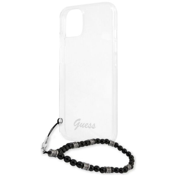 Guess Apple iPhone 13 Mini (5.4) PC Script and Black Pearls hátlapvédő tok átlátszó (GUHCP13SKPSBK) 3666339025199