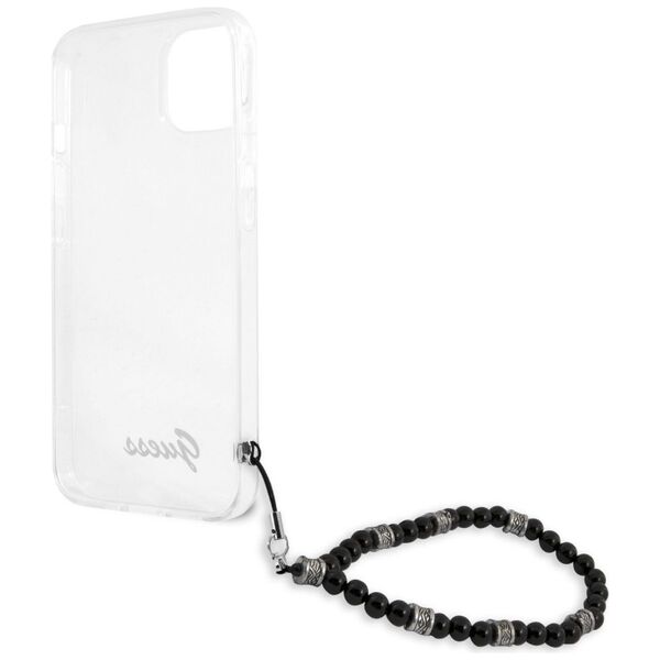 Guess Apple iPhone 13 Mini (5.4) PC Script and Black Pearls hátlapvédő tok átlátszó (GUHCP13SKPSBK) 3666339025199