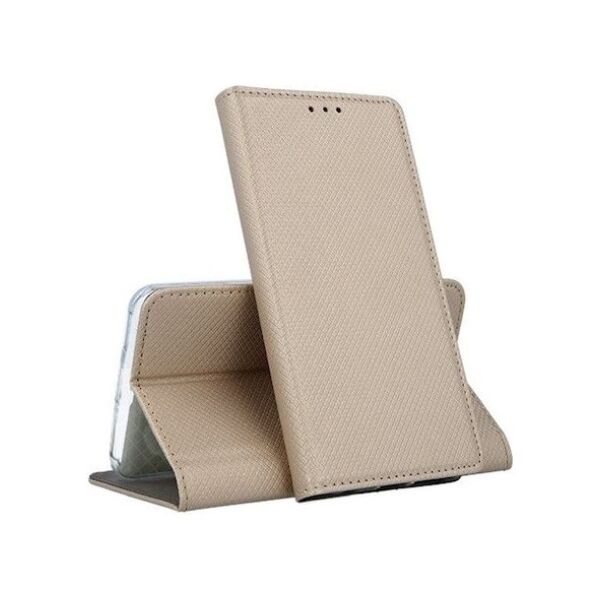 Smart magnet Xiaomi Redmi 13C 4G / Redmi 13C 5G oldalra nyíló mágneses könyv tok szilikon belsővel arany 5907457715479