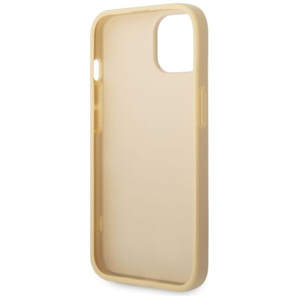 Guess Apple iPhone 14 Plus (6.7) PC/TPU Glitter Flakes Metal Logo hátlapvédő tok arany (GUHCP14MHGGSHD) 3666339065096