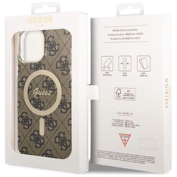 Guess Apple iPhone 13 Pro Max (6.7) 4G IML MagSafe hátlapvédő tok barna (GUHMP13XH4STW) 3666339126872