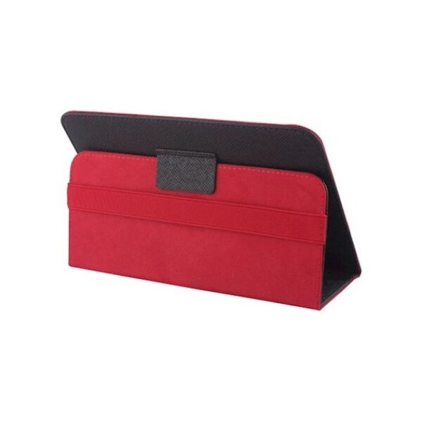 Univerzális 9-10&quot; kinyitható műbőr tablet tok fekete - piros 5900495641960