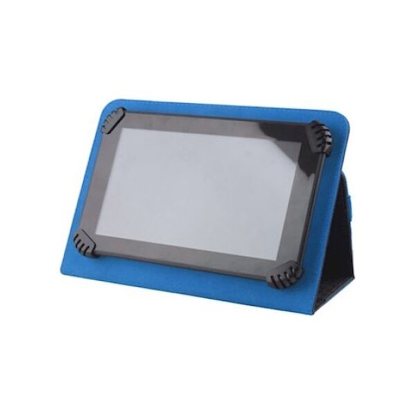 Univerzális 9-10&quot; kinyitható műbőr tablet tok fekete - kék 5900495641984