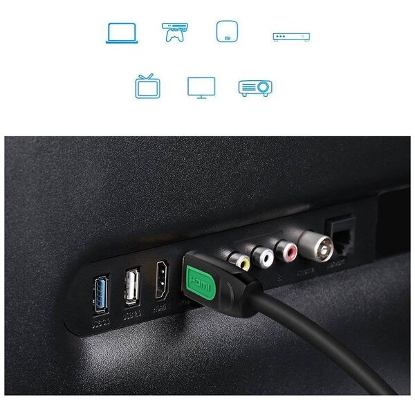 HDMI 2.0 UGREEN HD101 Cable, 4K 60Hz, 2m (Black and Yellow) 6957303811298
