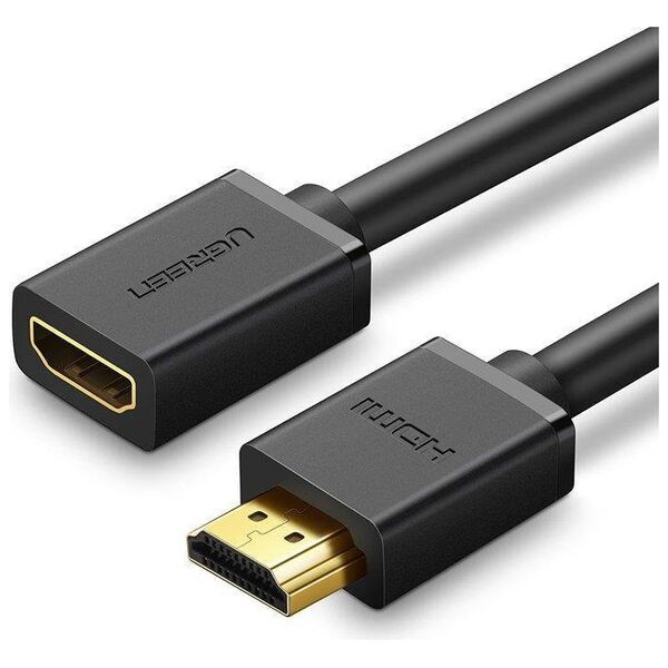 HDMI male to HDMI female cable UGREEN HD107, FullHD, 3D, 0.5m (black) 6957303811403