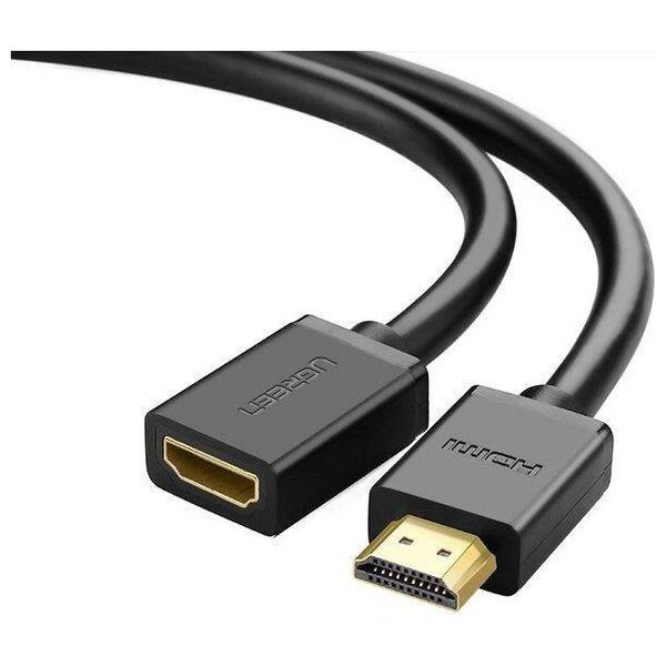 HDMI male to HDMI female cable UGREEN HD107, FullHD, 3D, 0.5m (black) 6957303811403