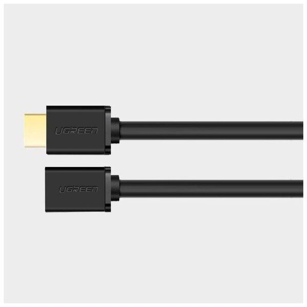 HDMI male to HDMI female cable UGREEN HD107, FullHD, 3D, 0.5m (black) 6957303811403