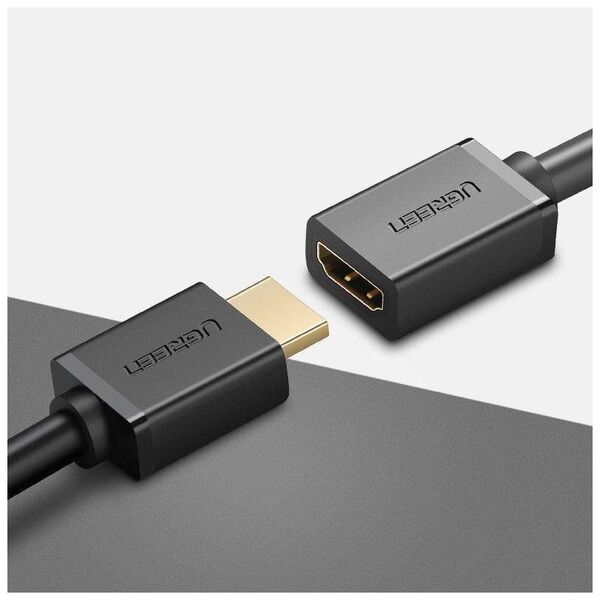 HDMI male to HDMI female cable UGREEN HD107, FullHD, 3D, 0.5m (black) 6957303811403
