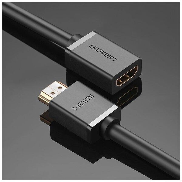 HDMI male to HDMI female cable UGREEN HD107, FullHD, 3D, 0.5m (black) 6957303811403