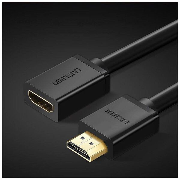 HDMI male to HDMI female cable UGREEN HD107, FullHD, 3D, 0.5m (black) 6957303811403