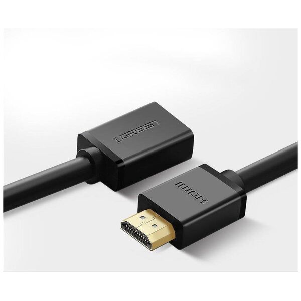 HDMI male to HDMI female cable UGREEN HD107, FullHD, 3D, 0.5m (black) 6957303811403