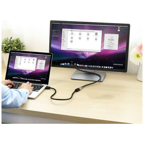 HDMI male to HDMI female cable UGREEN HD107, FullHD, 3D, 0.5m (black) 6957303811403