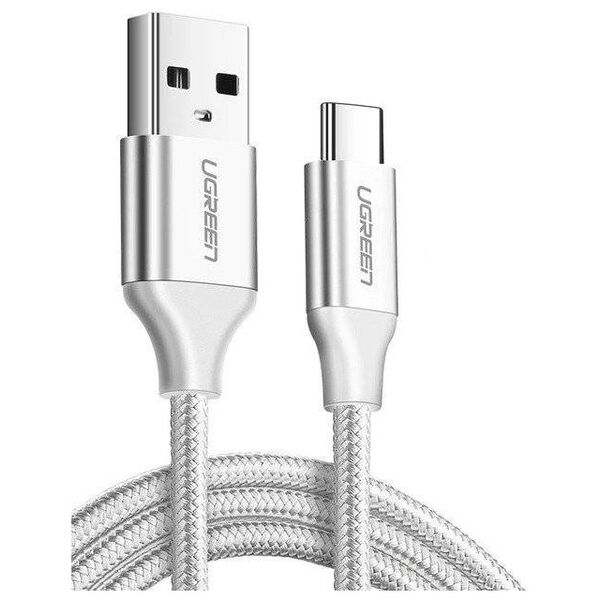 Nickel-plated USB-C cable QC3.0 UGREEN 2m (white) 6957303861330