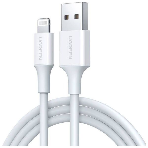 Cable Lightning to USB UGREEN 2.4A US155, 1.5m (white) 6957303883158