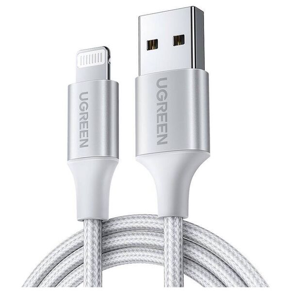 Cable Lightning to USB UGREEN 2.4A US199, 1.5m (silver) 6957303861620