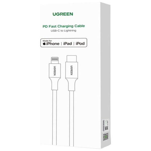 Cable Lightning to USB-C UGREEN 3A US171, 1.5m (white) 6957303867486