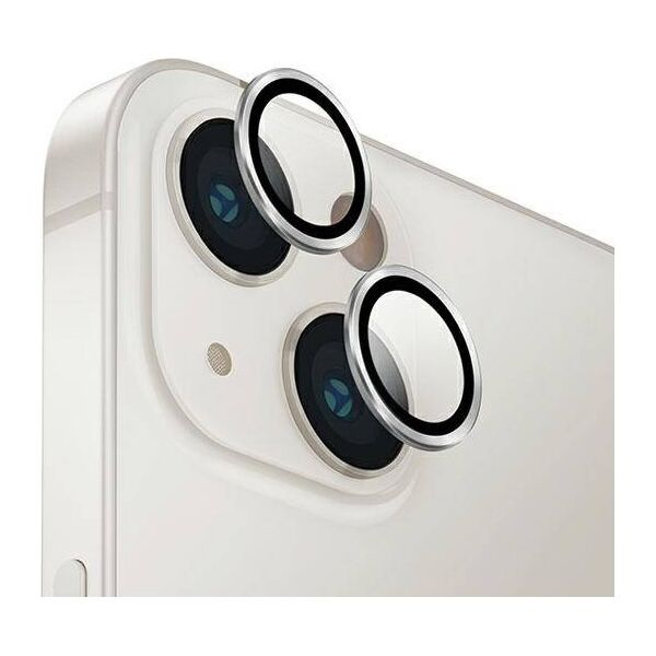 Tempered Glass for Camera IPHONE 14 / 14 PLUS UNIQ Optix Aluminium Camera Lens Protector z Aplikatorem srebrny 8886463682401