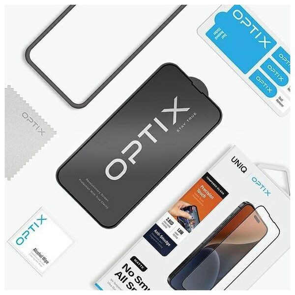 Tempered Glass 5D APPLE IPHONE 15 PRO UNIQ Optix Matte with Applicator 8886463685976