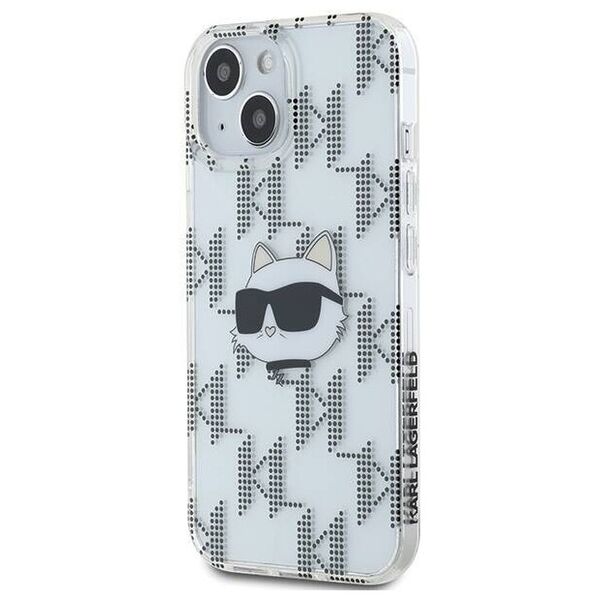 Original Case IPHONE 13 / 14 / 15 Karl Lagerfeld Hardcase IML Choupette Head & Monogram (KLHCP15SHKLPCHT) transparent 3666339286286