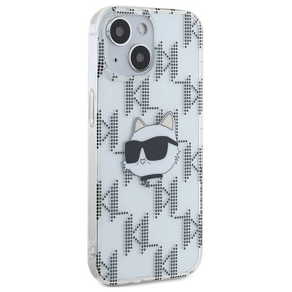 Original Case IPHONE 13 / 14 / 15 Karl Lagerfeld Hardcase IML Choupette Head & Monogram (KLHCP15SHKLPCHT) transparent 3666339286286