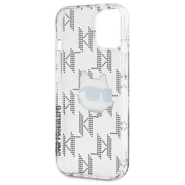 Original Case IPHONE 13 / 14 / 15 Karl Lagerfeld Hardcase IML Choupette Head & Monogram (KLHCP15SHKLPCHT) transparent 3666339286286